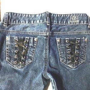 G BY GUESS Corset Lace up Naomi Bootcut Jeans